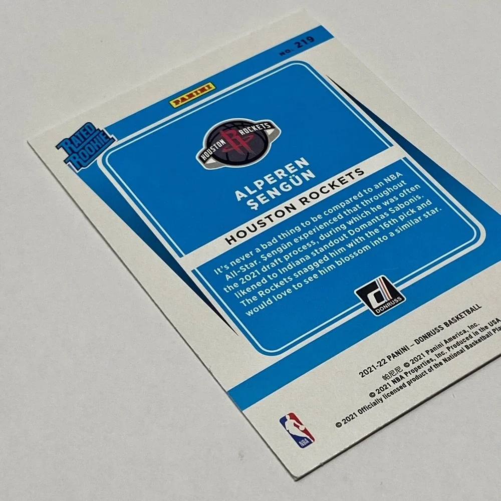 2021-22 Panini Donruss Rated Rookie Alperen Sengun NBA (RC) Houston Rockets #219